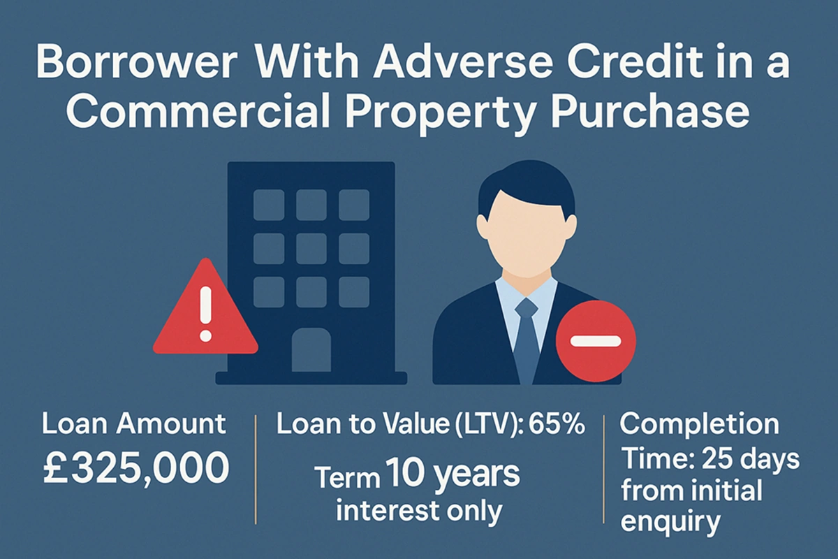 Borrower with adverse credit in a Commercial property purchase