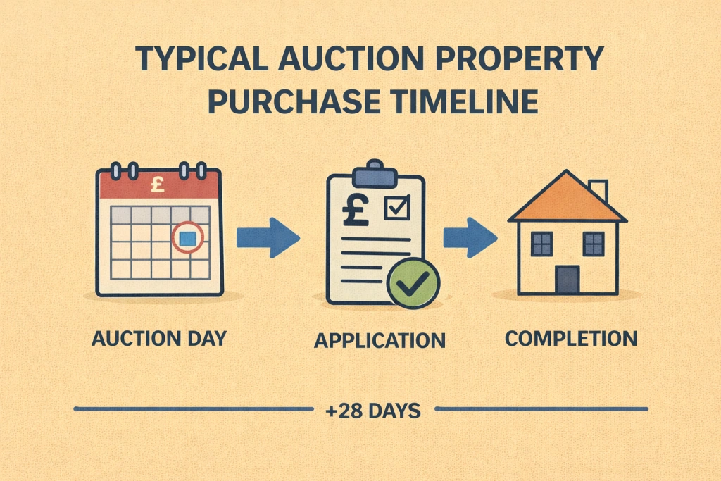 auction property timeline with bridging